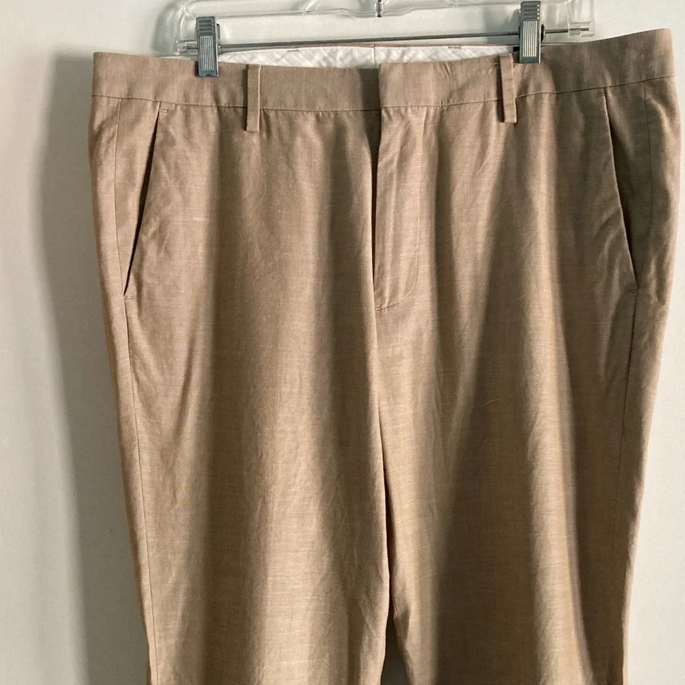 Bonobos Slim Fit Trousers Mens Size 34 X 30 Tan Cotton Dress Pants Summer Casual